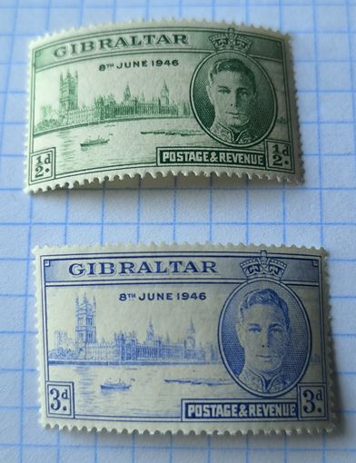 БРИТАНСКИЕ КОЛОНИИ ГИБРАЛТАР 1946 ГОД ГОДОВЩИНА ПОБЕДЫ