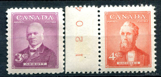 Британские колонии - Канада - 1952г. - премьер-министры - 2 марки - полная серия, MH, MNH [Mi 272-273]. #3-WB-102-A-2