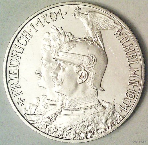 ГЕРМАНИЯ ПРУССИЯ 2 марки 1901 год "200 лет Династии" (серебро)