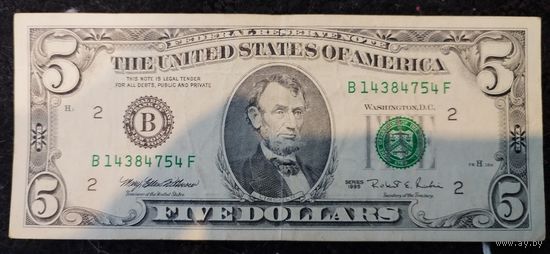 5 долларов США. 1995г