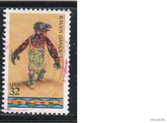 США-1996 (Мих.2733) , гаш., Танцы индейцев
