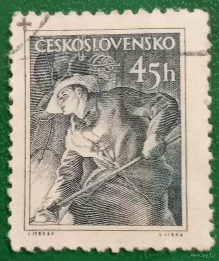 Чехословакия 1954. Рабочий литейного цеха
