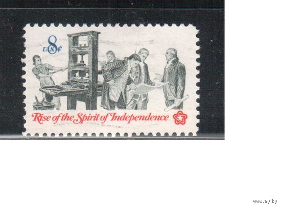 США-1973, (Мих.1092) , гаш.  , 200-лет независимости, Типография (одиночка)