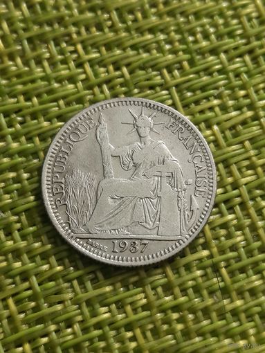 Французский Индокитай - 10 сантимов - 1937 г. Ag