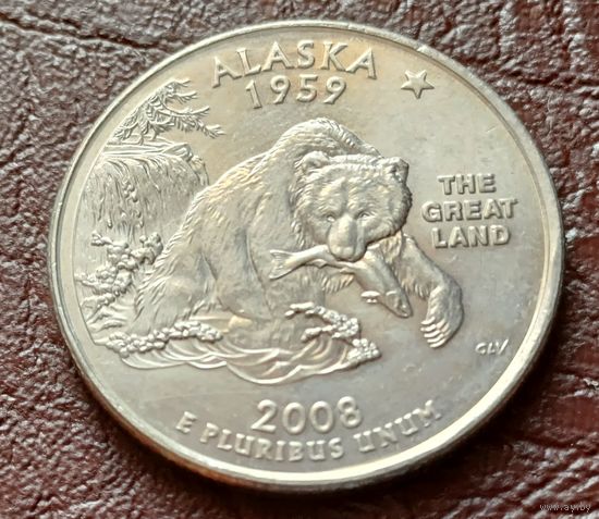 США 25 центов ,  Р  2008 Квотер штата Аляска   ( 2-6-1 )