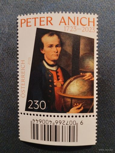 300-летие австрийского картографа Петера Аниха (1723-1766) Австрия 2023 **