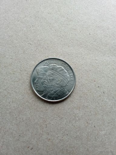 Канада 25 центов 2005 г. год ветеранов. (*). Сохран!!!