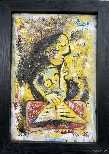 Панно льняной холст на картоне масло