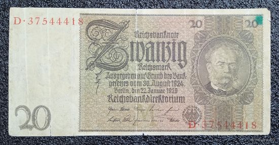 20 марок Германия 1929 г.