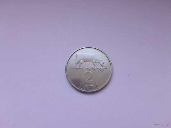 2 лата 1992 года. Латвия. Корова