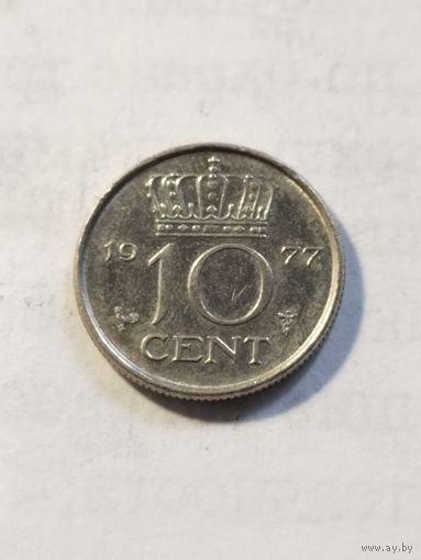 Нидерланды 10 центов 1977