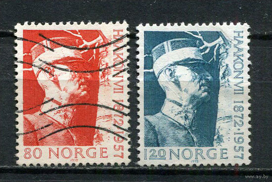 Норвегия - 1972 - Король Хокон VII - [Mi. 643-644] - полная серия - 2 марки. Гашеные.  (LOT DY43)-T10P20