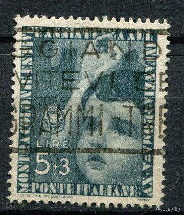 Королевство Италия - 1937 - Ребенок 5L+3L - [Mi.569] - 1 марка. Гашеная.  (Лот 114AM)