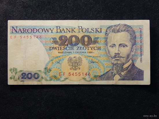 Польша 200 злотых 1988г.