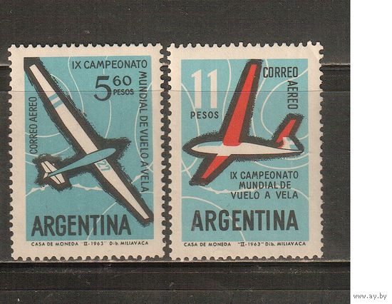Аргентина-1963 (Мих.808-809) , ** ,  Авиация