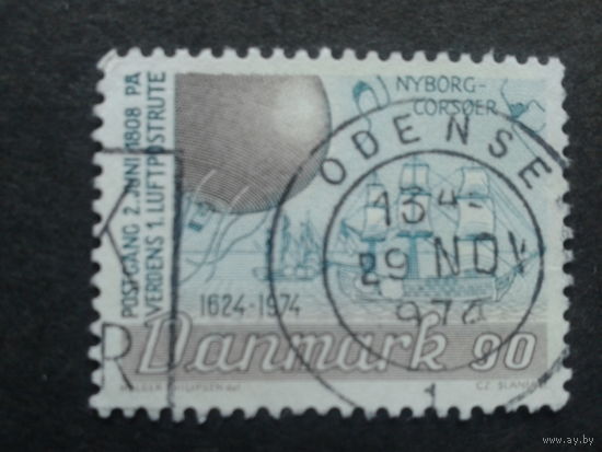 Дания 1974 парусники, воздушный шар