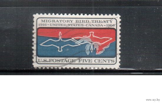 США-1966, (Мих.897) , гаш. , Фауна, Миграция птиц(одиночка),