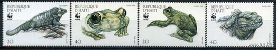 Гаити, лягушки, игуаны.  полная серия. 1999 г.  см. условие.