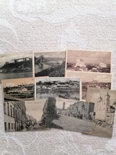 Почтовые карточки с видами Гродно. Первая половина 20-го века. 9 штук - одним лотом.