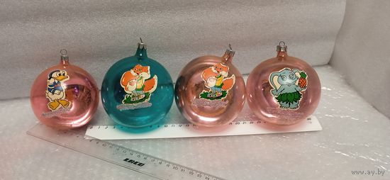 Ёлочные игрушки. Огромные шары с персонажами мультфильмов. 25-1