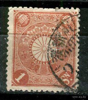 Японская империя - 1899/1906 - Хризантема 1S - [Mi.76] - 1 марка. Гашеная.  (Лот 26JF)-TG2P17