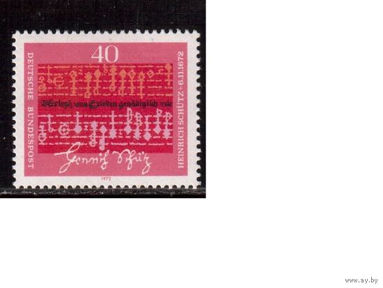 Германия(ФРГ)-1972,(Мих.741), ** , Музыка, Композитор