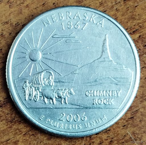 США 25 центов (квотер) 2006 г. P. Небраска.