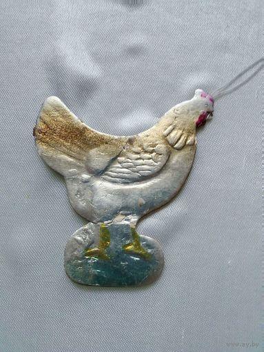 Старинный ёлочный объемный картонаж.Курица.Каталог.