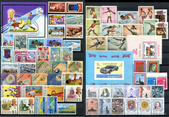 Марки разных стран 2 - полные серии - 60+ марок и 3 блока - MNH, несколько марок с незначительными дефектами. #O-W-56-F-1