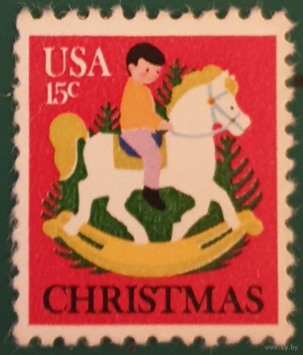 1978 Рождественская марка(Ребенок на лошадке-качалке)США