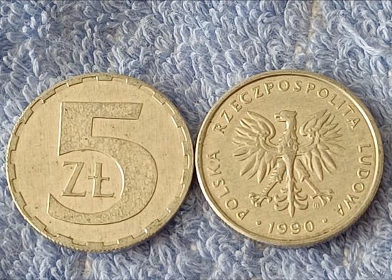 Польша. 5 злотых 1990 год.