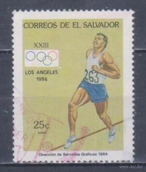 [819] Сальвадор 1984. Спорт.Летние Олимпийские игры.Легкая атлетика.Бег. Гашеная марка.