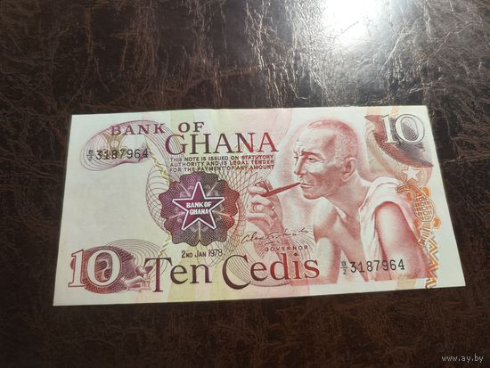 Гана 10 седи образца 1978 года AUNC p16f см описание