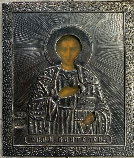 Икона Серебро 84 пробы - Святого Пантелеимона Целителя. Распродажа коллекции!!!