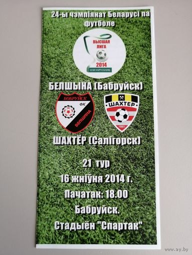 БЕЛШИНА Бобруйск - ШАХТЕР Солигорск 16.08.2014