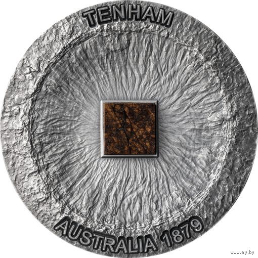 Камерун 2000 франков 2022г. "Метеорит Тенхэм. Координаты". Монета в капсуле; тематическом подарочном футляре; сертификат; коробка. СЕРЕБРО 50гр..