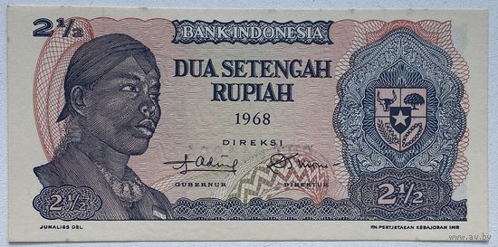 Индонезия 2 1/2 (2,5) рупии 1968 г.
