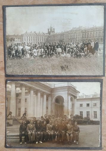 2 фото группы студентов, отдыхающих в г.Пушкине. 8 августа 1938 г. 12х17.5 см. Цена за 1.