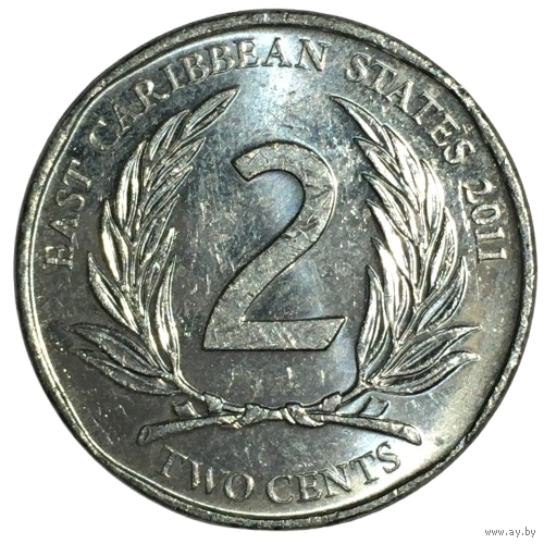 Восточные Карибы 2 цента, 2011 [AUNC]