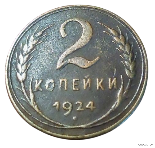 Союз Советских Социалистических Республик. 2 копейки 1924. Рубчатый гурт