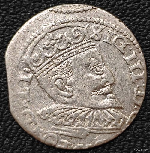 Ливония 3 гроша, 1596 года. Состояние. Красивый брак чекана.