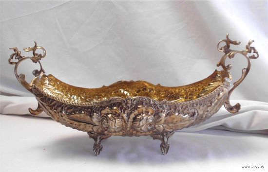 Конфетница Фруктовница Ладья Латунь 36 см