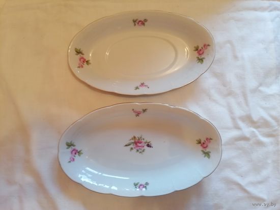 Блюдо овальное, подставка овальная Чехословакия, клеймо