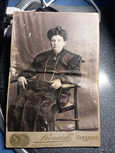 Старинная старая фотография Варшава 1930-е. женщина с украшениями  салон RENARDI