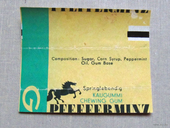 01-298 Обертка фантик от жевачки жевательной резинки G Gorlitzer Pfefferminz ГДР 1970-е