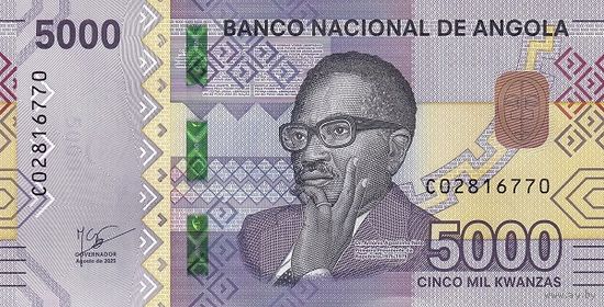 Ангола 5000 кванза образца 2025 года UNC pw164