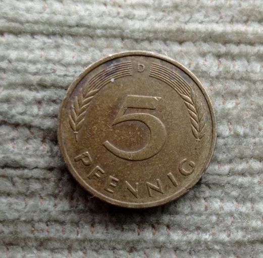 Werty71 Германия ФРГ 5 пфеннигов 1982 D