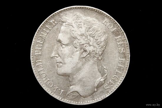 5 франков 1849 г. Бельгия, Леопольд. Пореже!