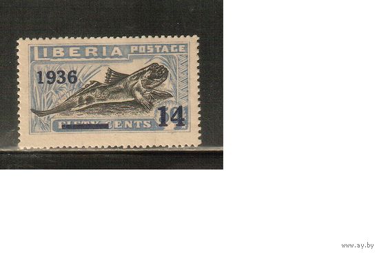 Либерия-1936(Мих.269),  *,   Морская  Фауна ,Рыбы,Надп.