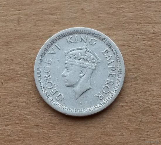 Британская Индия, 1/4 рупии 1943 г., серебро 0.900, Георг VI (1936-1952)